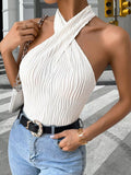 Textured Halter Neck Tank
