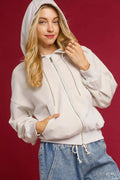 Umgee Zip-Up Fleece Hooded Jacket