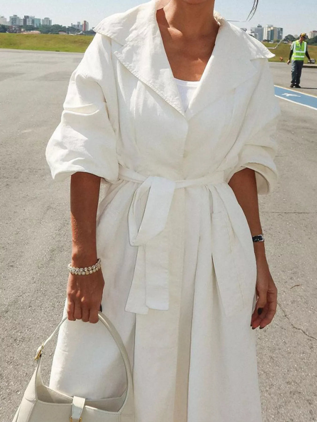 Tie Waist Midi Shirt Dress