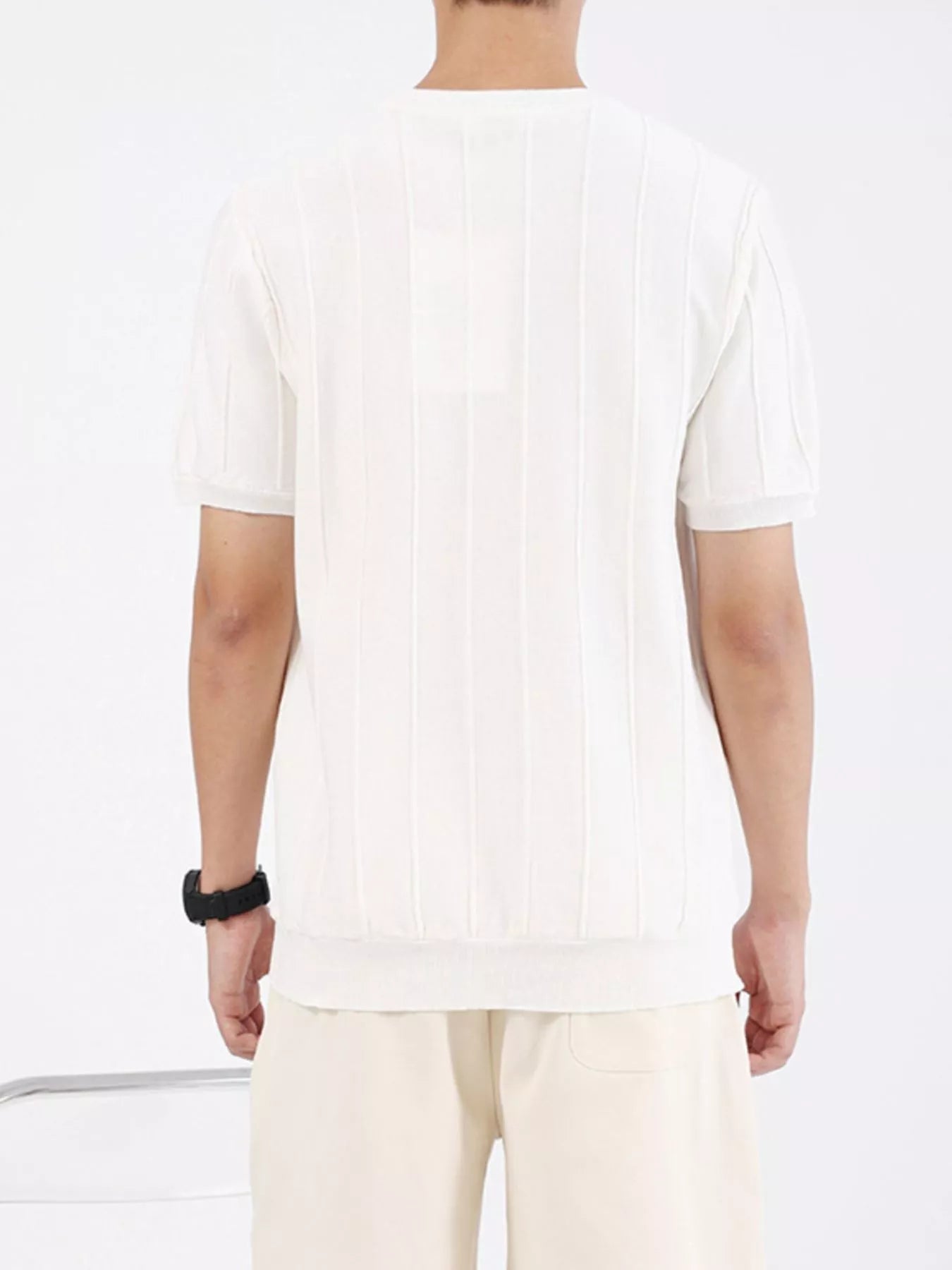 Men's Plus Size Textured Short Sleeve T-Shirt