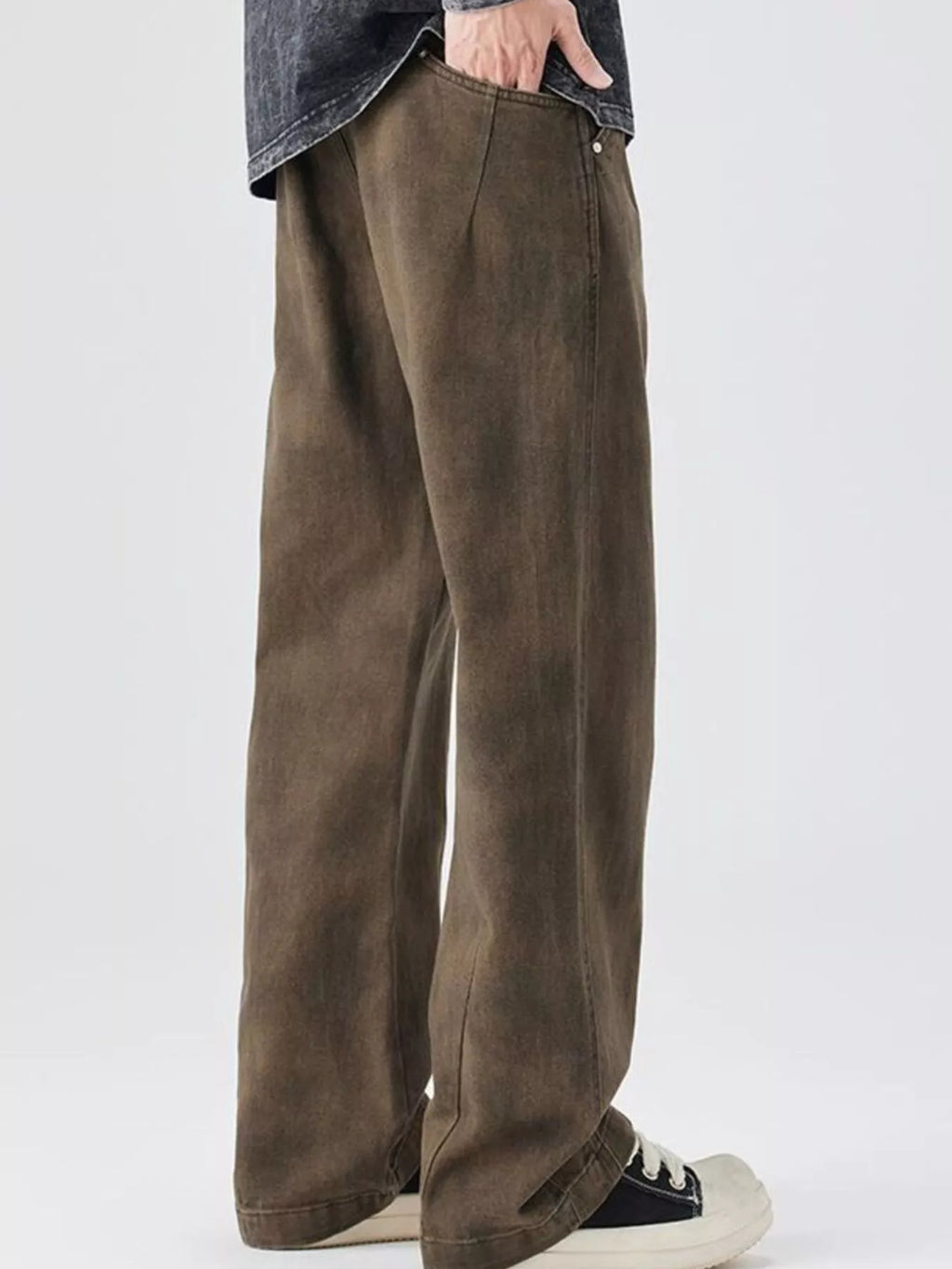Men's Plus Size Vintage Wash Wide Leg Pants