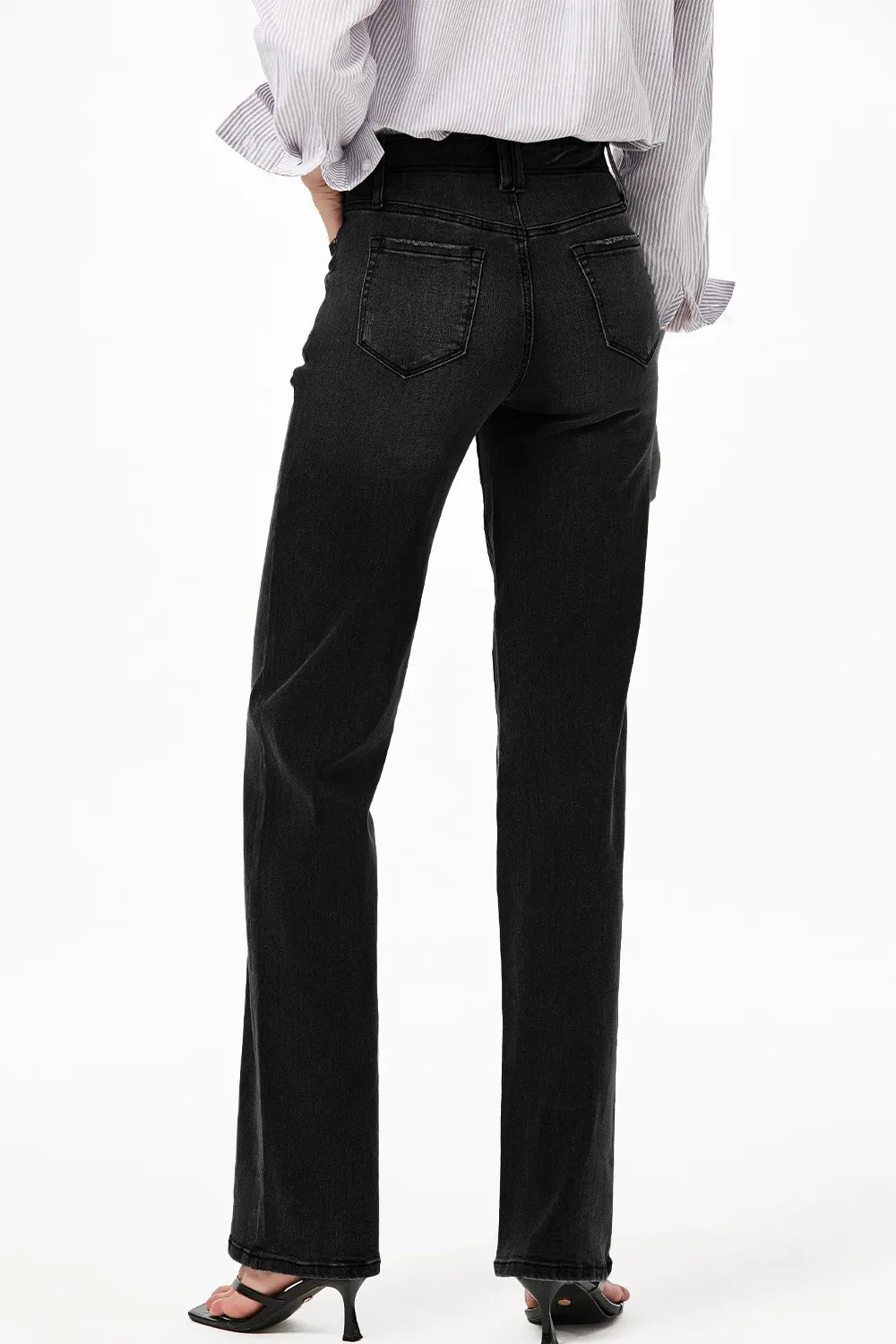 High-Waisted Wide-Leg Vintage Wash Jeans