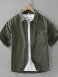 Men's Plus Size Button Up Short Sleeve Shirt