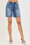 RISEN Tummy Control High Rise Raw Cut Hem Jhorts