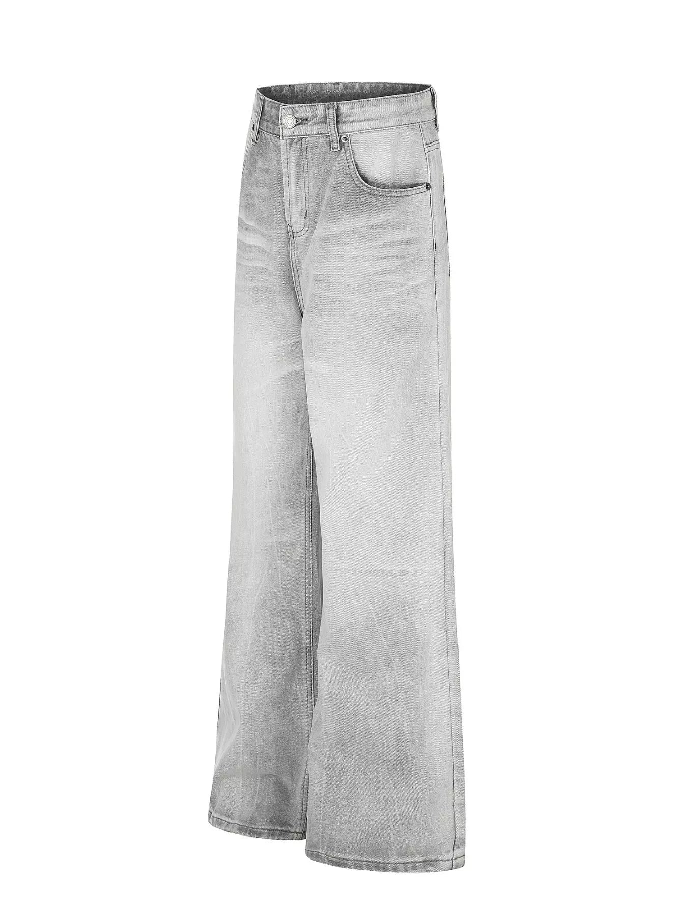 Men's Full Size Vintage Wash Wide Leg Jeans Plus Size