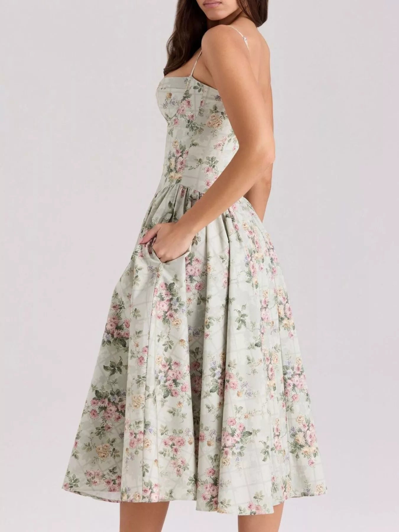 Sweetheart Neck Midi Cami Dress