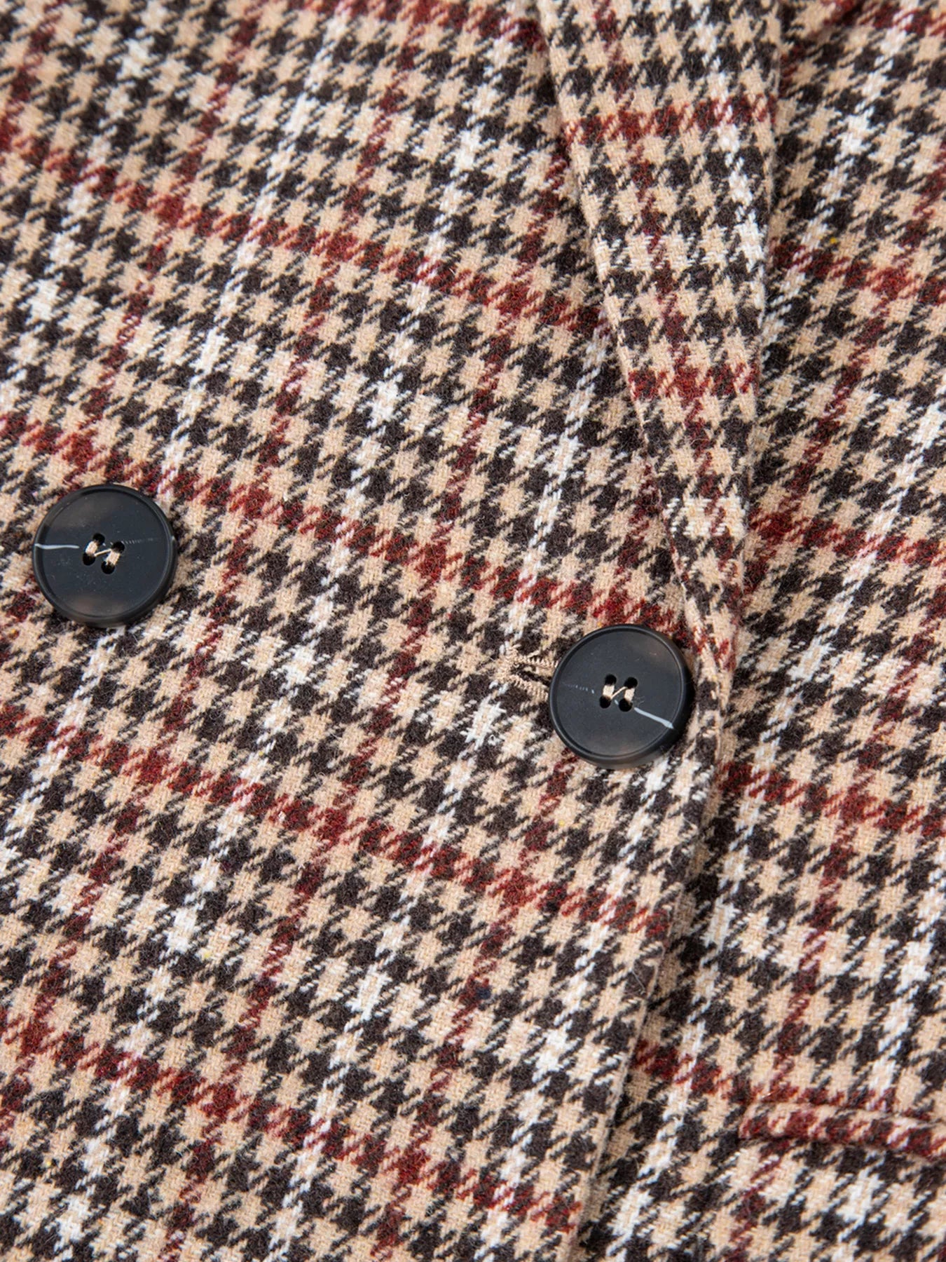 Houndstooth Lapel Collar Blazer