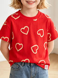 Children's Heart Print Cotton T-Shirt