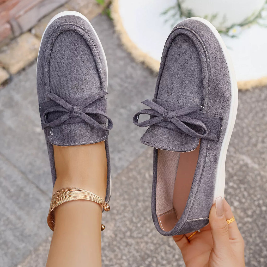 Bow Round Toe Slip-Ons