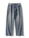 Men's Full Size Vintage Wash Wide Leg Jeans Plus Size