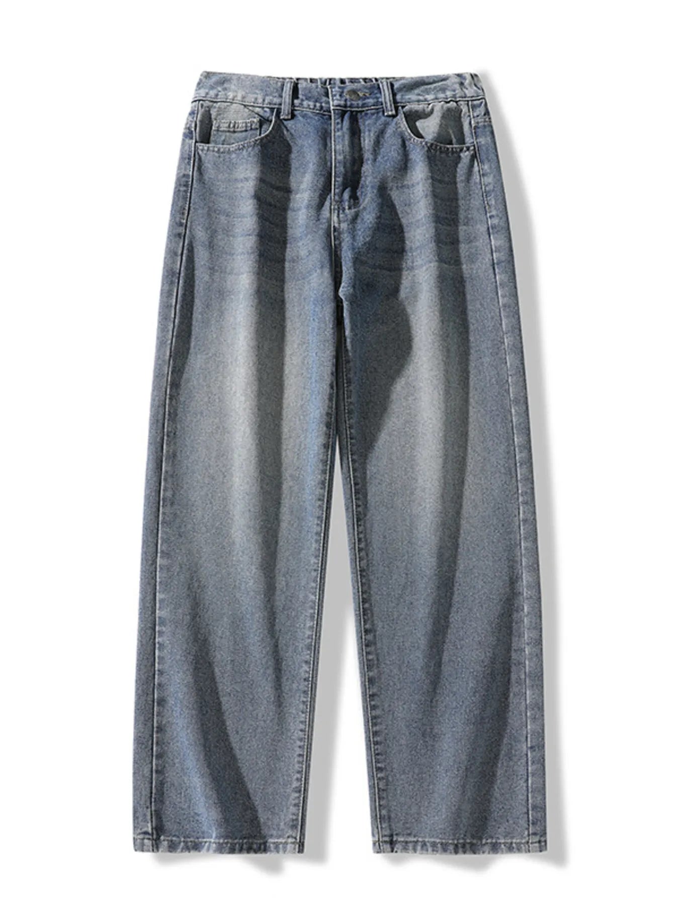 Men's Full Size Vintage Wash Wide Leg Jeans Plus Size