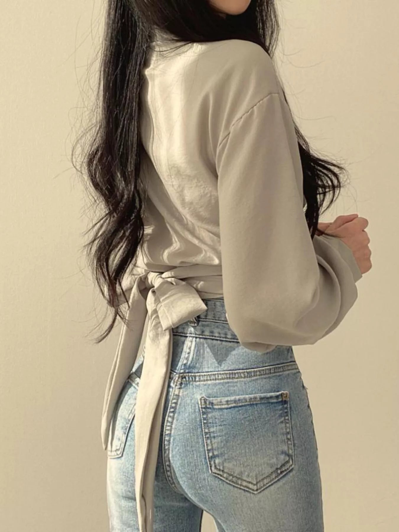 Twisted Front Long Sleeve Shirt