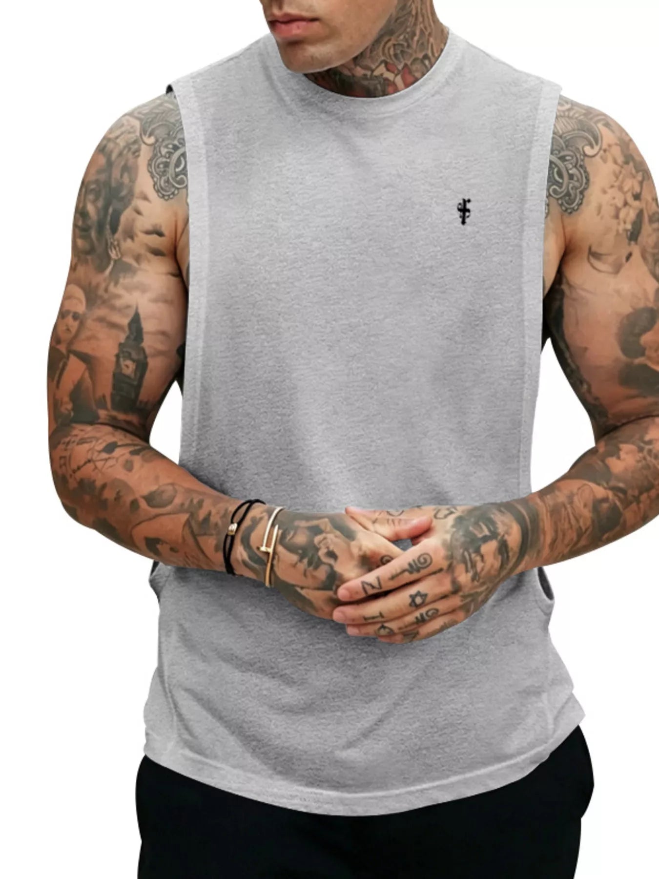 Men's Full Size Round Neck Tank Top Plus Size
