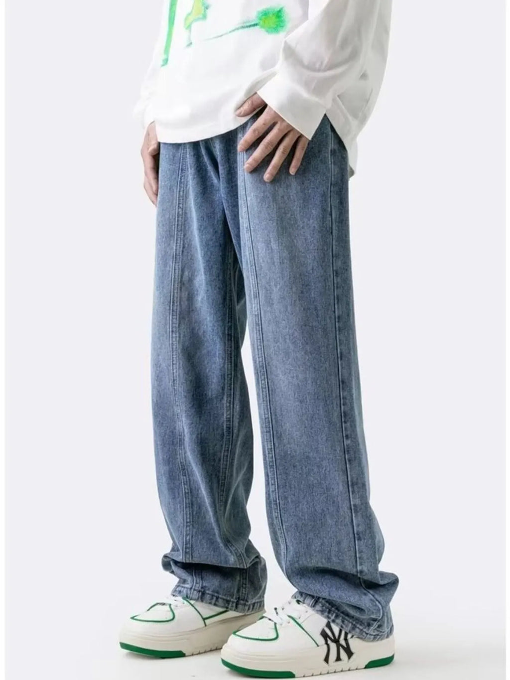 Men's Plus Size Wide Leg Relaxed Fit Jeans