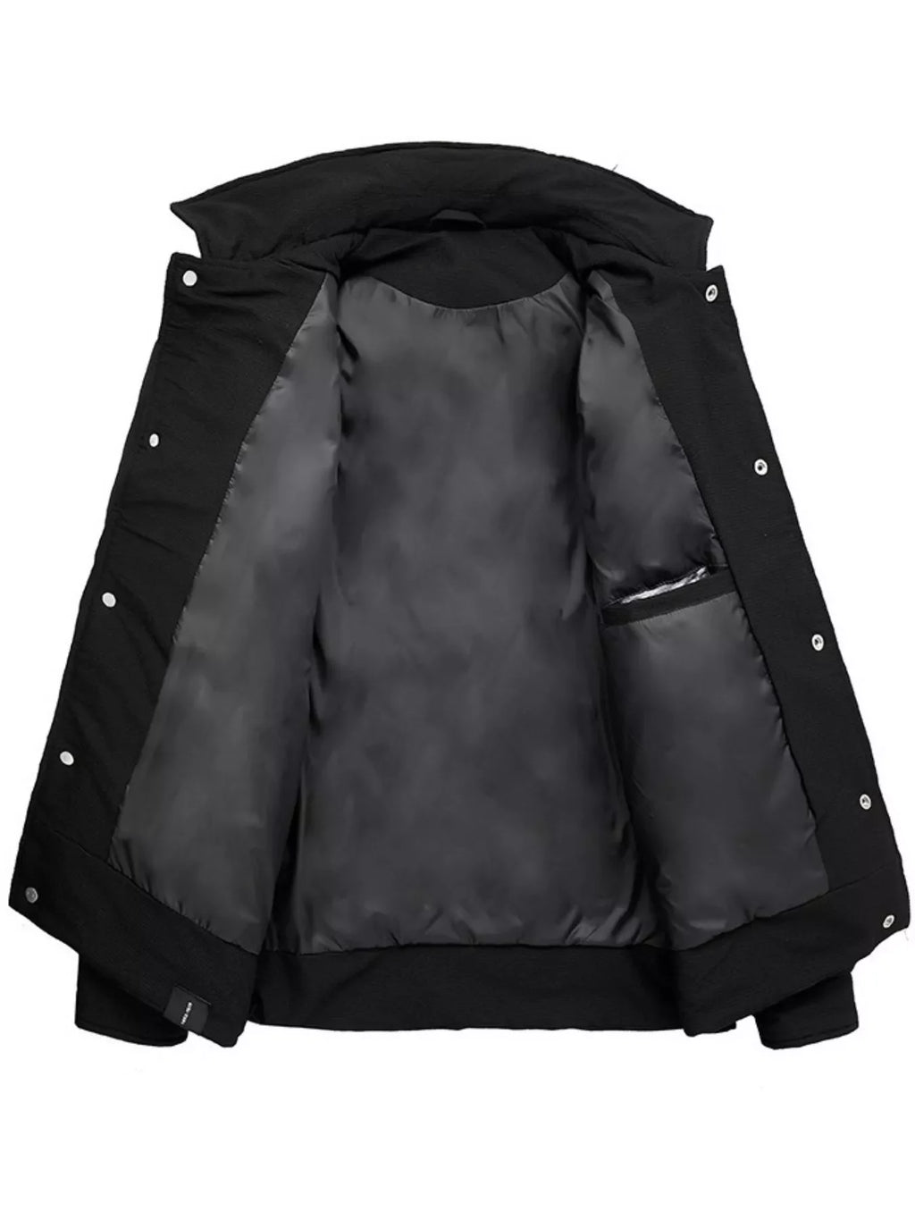 Men's Plus Size Quilted Snap-Down Padded Coat