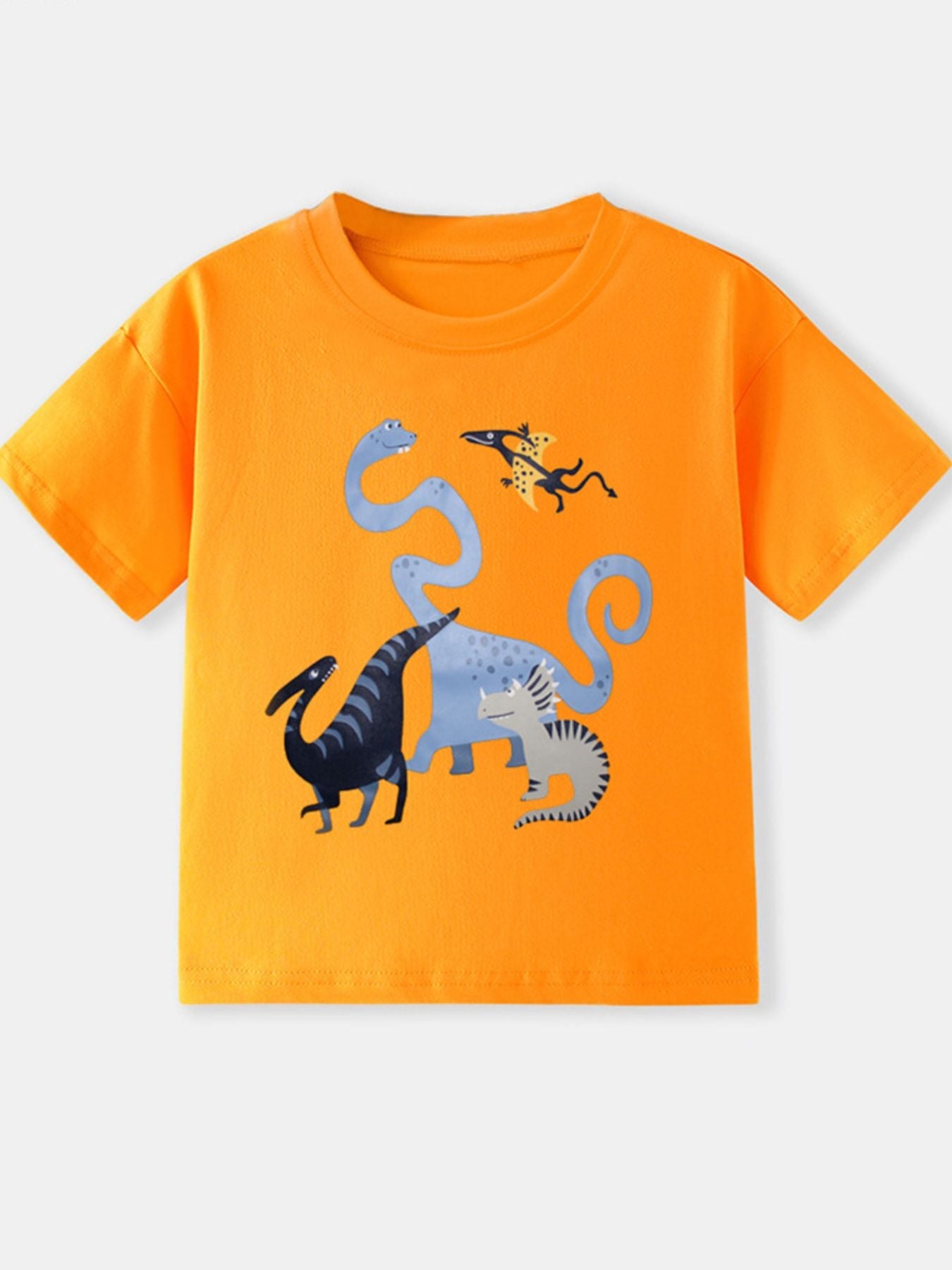 Children's Dinosaur Round Neck Short Sleeve T-Shirt