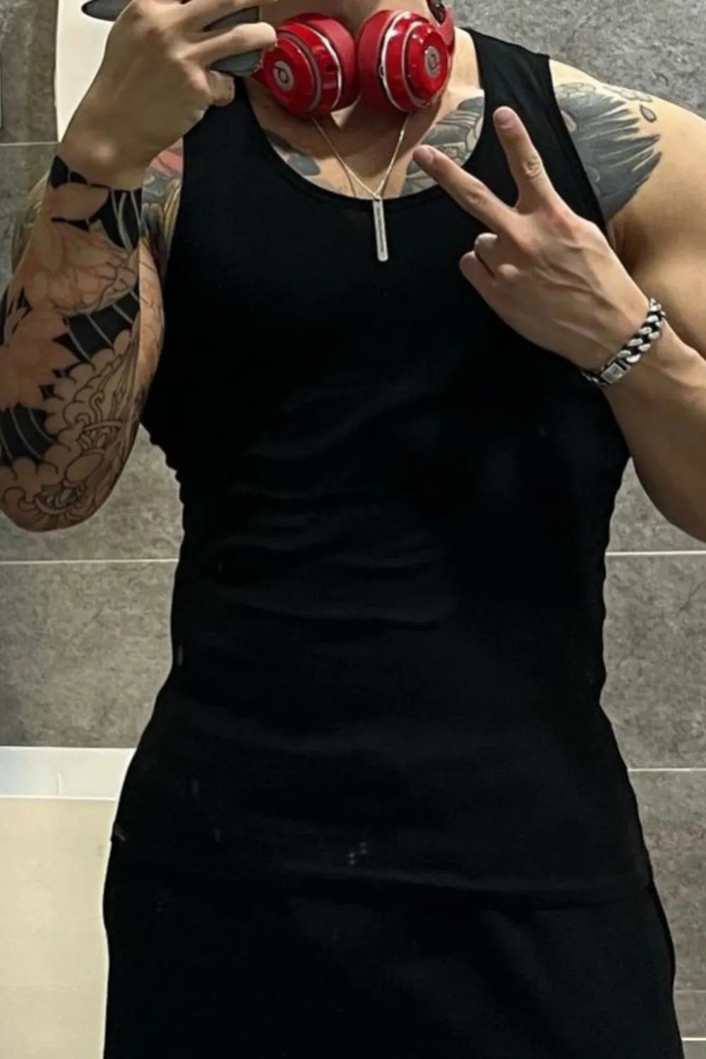 Men's Plus Size Round Neck Tank