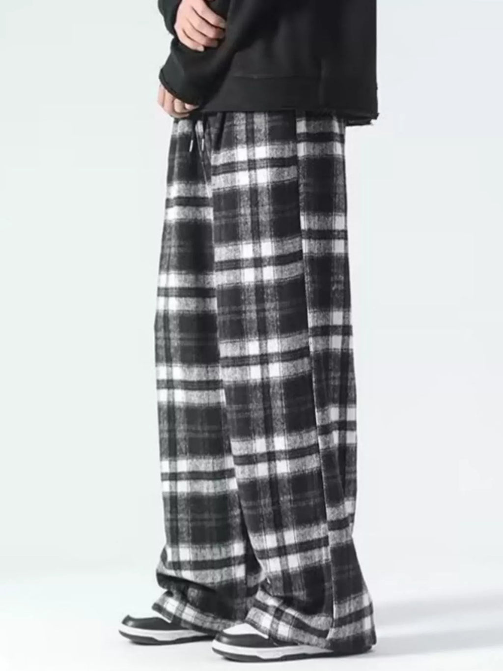 Men's Plus Size Vintage Plaid Wide Leg Pants