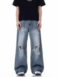 Men's Full Size Distressed Wide Leg Jeans Plus Size