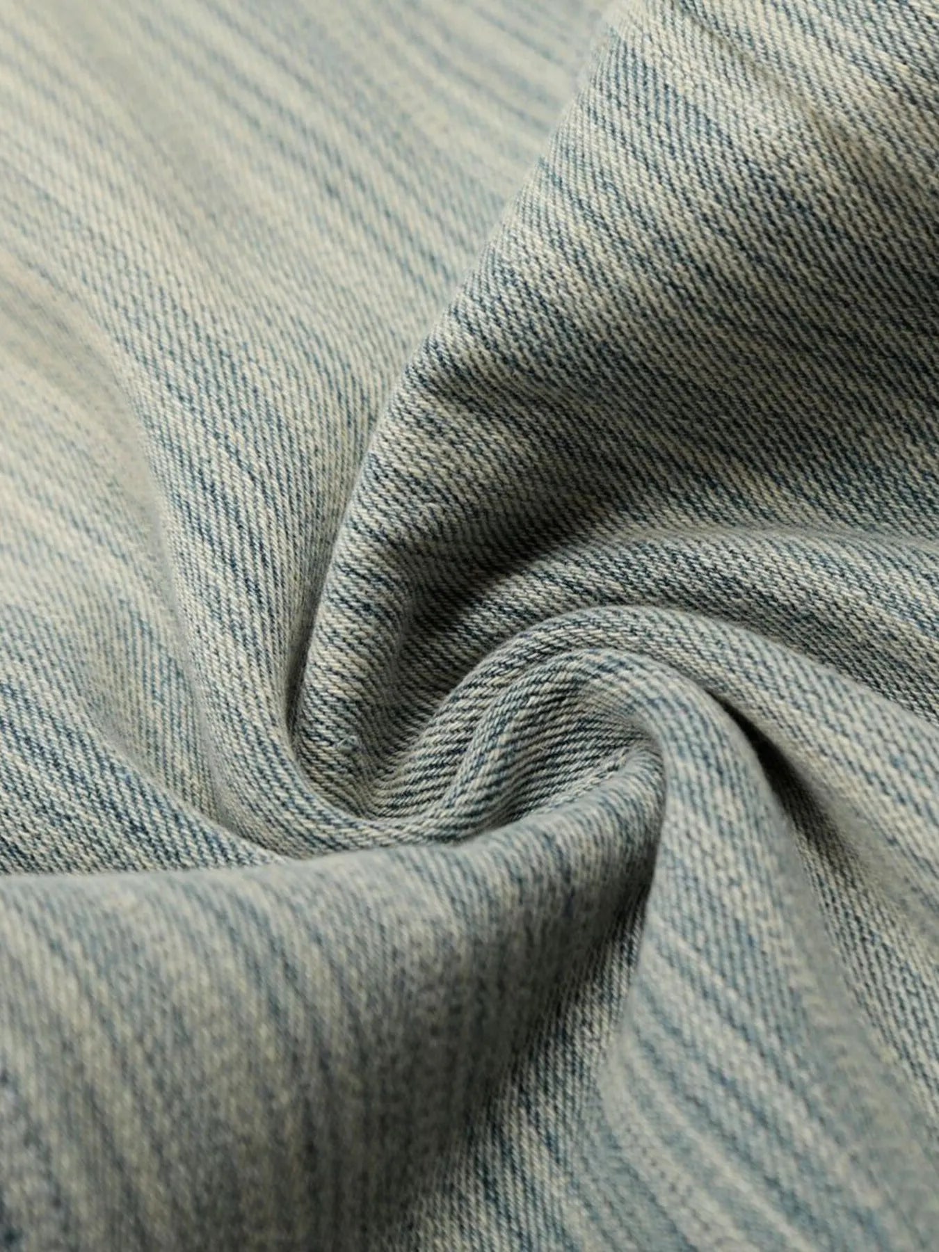 Men's Washed Pinstripe Wide Leg Jeans