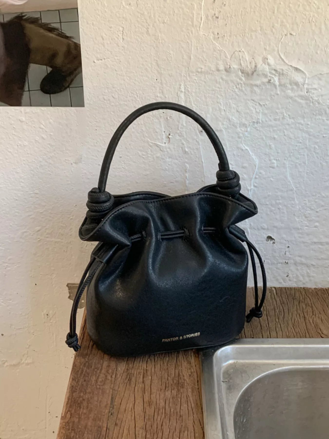 Drawstring Bucket Crossbody Bag