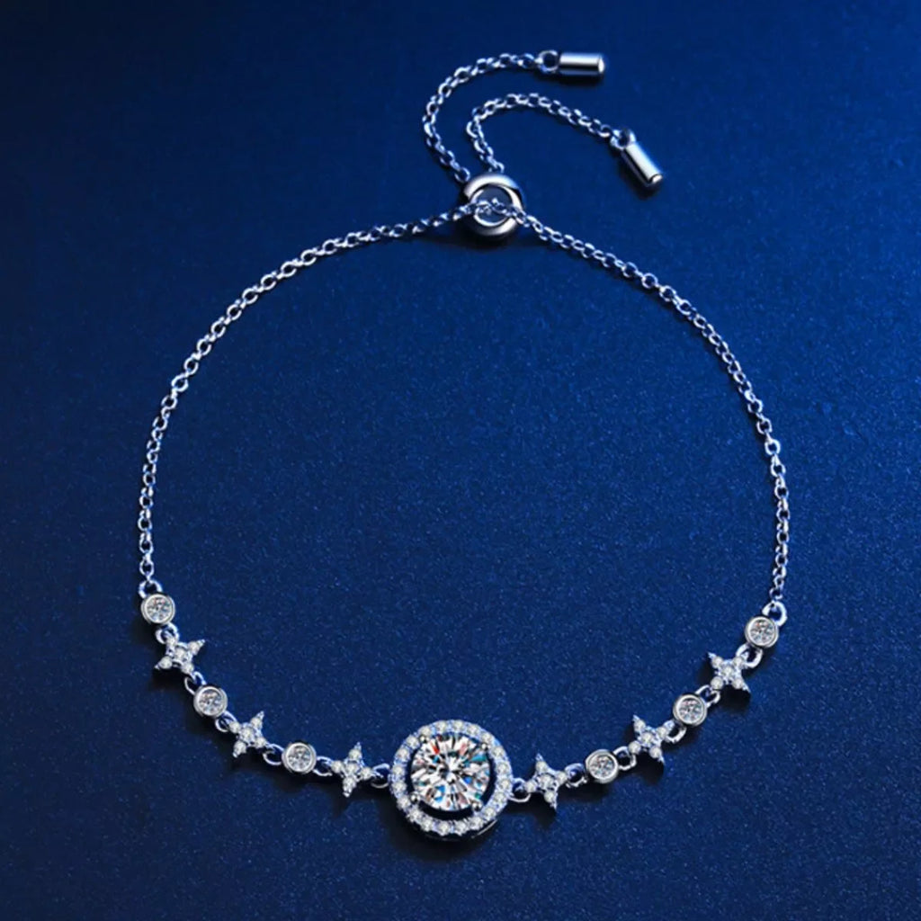 1 Carat Moissanite 925 Sterling Silver Bracelet