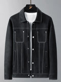 Men's Plus Size Snap Down Long Sleeve Jacket