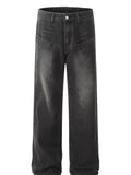 Men's Relaxed Fit Vintage Wash Wide Leg Jeans