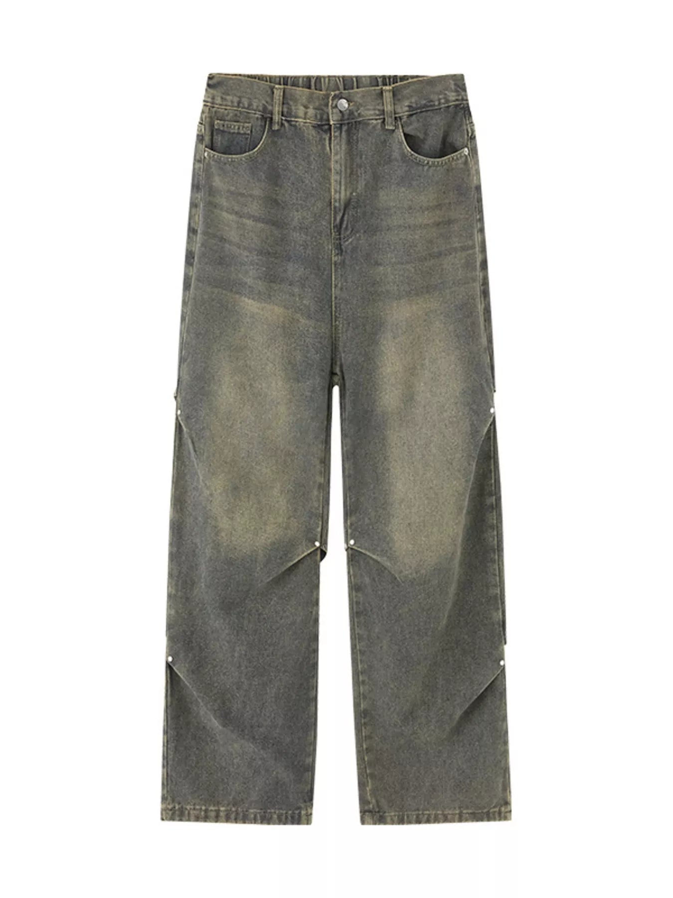 Men's Full Size Vintage Wash Wide Leg Jeans Plus Size