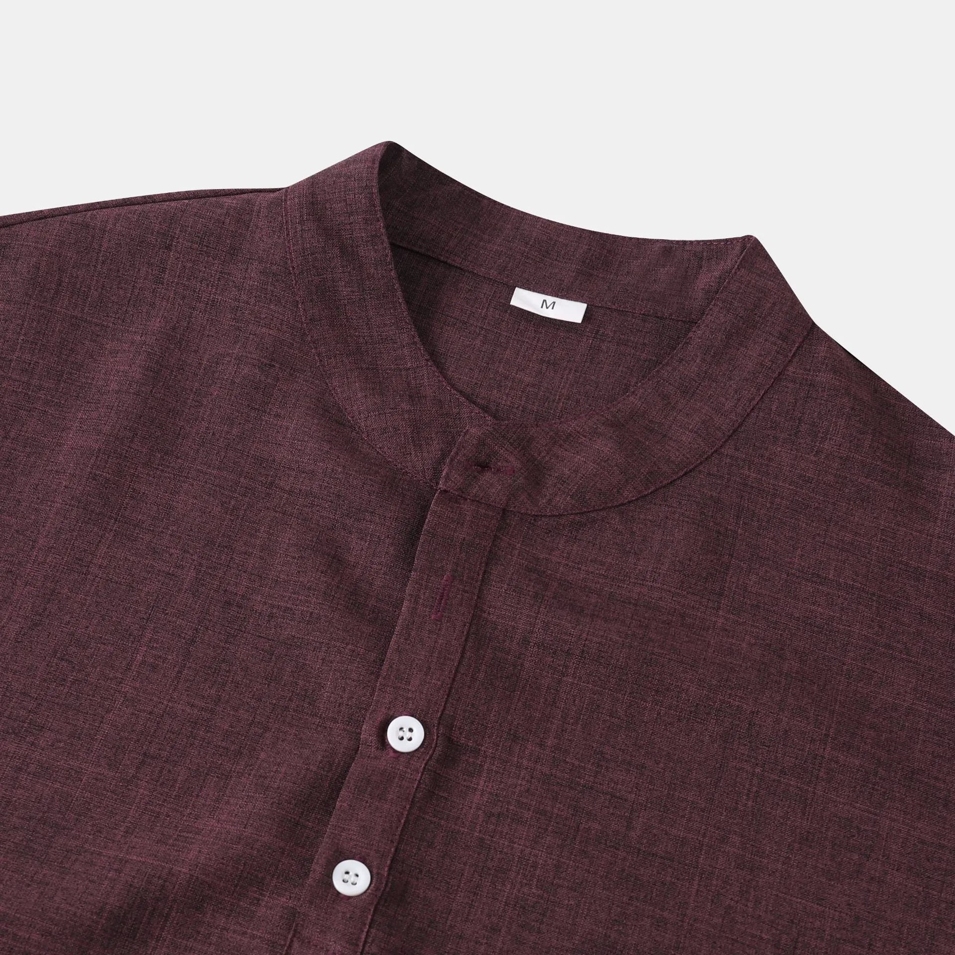 Men's Casual Mandarin Collar Short Sleeve Henley Shirt