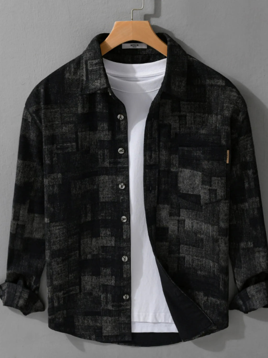 Men's Plus Size Vintage Plaid Button-Down Shirt