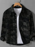 Men's Plus Size Vintage Plaid Button-Down Shirt