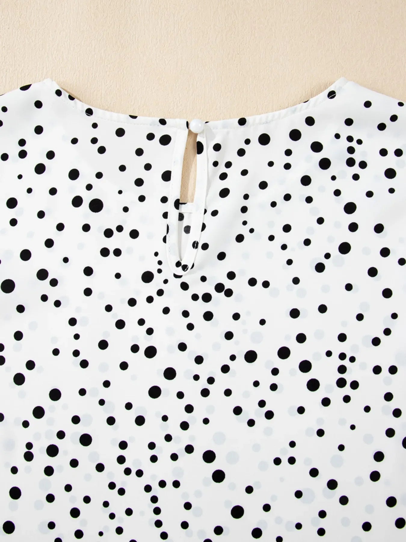 Polka Dot Layered Ruffled Short Sleeve Blouse