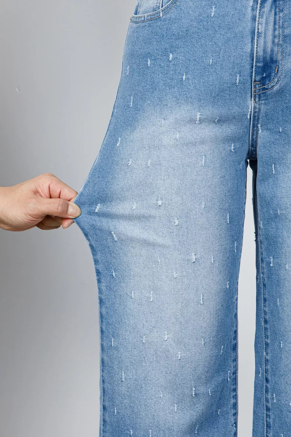 Distressed Detail Tummy Control Raw Hem Jeans