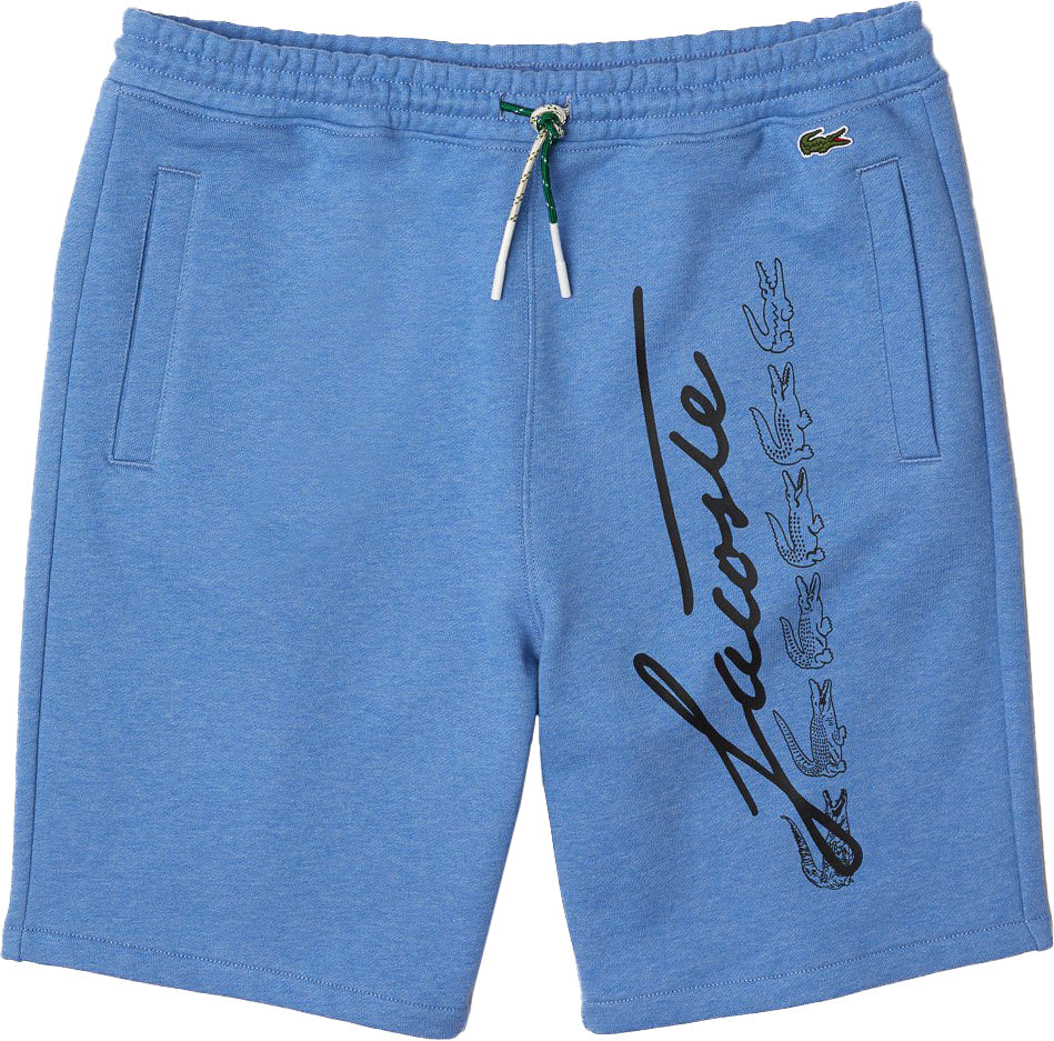 Lacoste Men's Signature Print Cotton Fleece Shorts