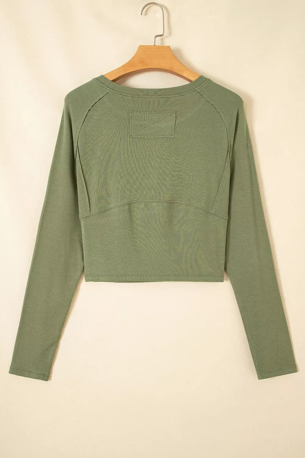 Long Sleeve Round Neck Paneling T-Shirt