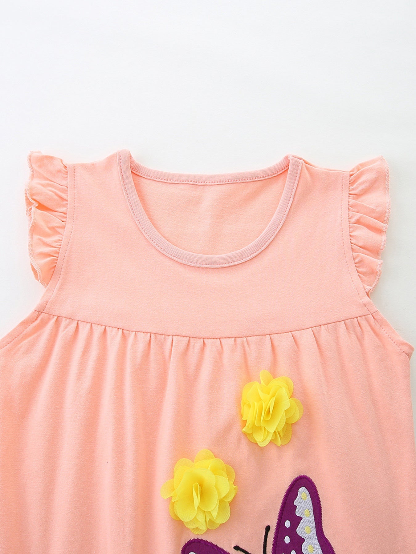 Children's Butterfly Ruffle Sleeve Top & Shorts Set