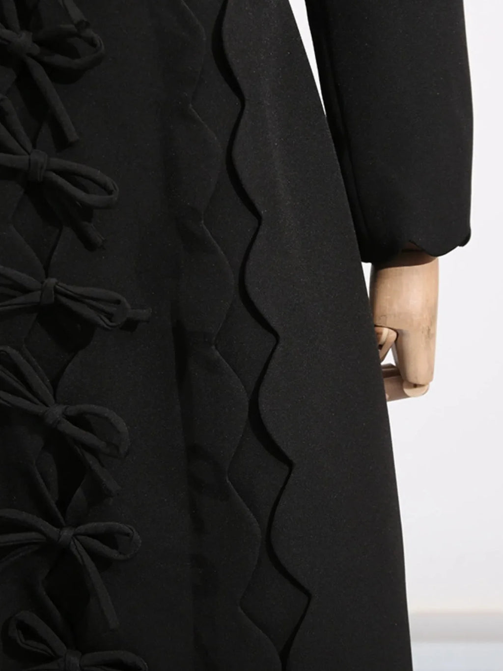 Long Sleeve Bow Front Midi Dress