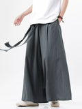 Men's Plus Size Wide Leg Pants with Tie Waist