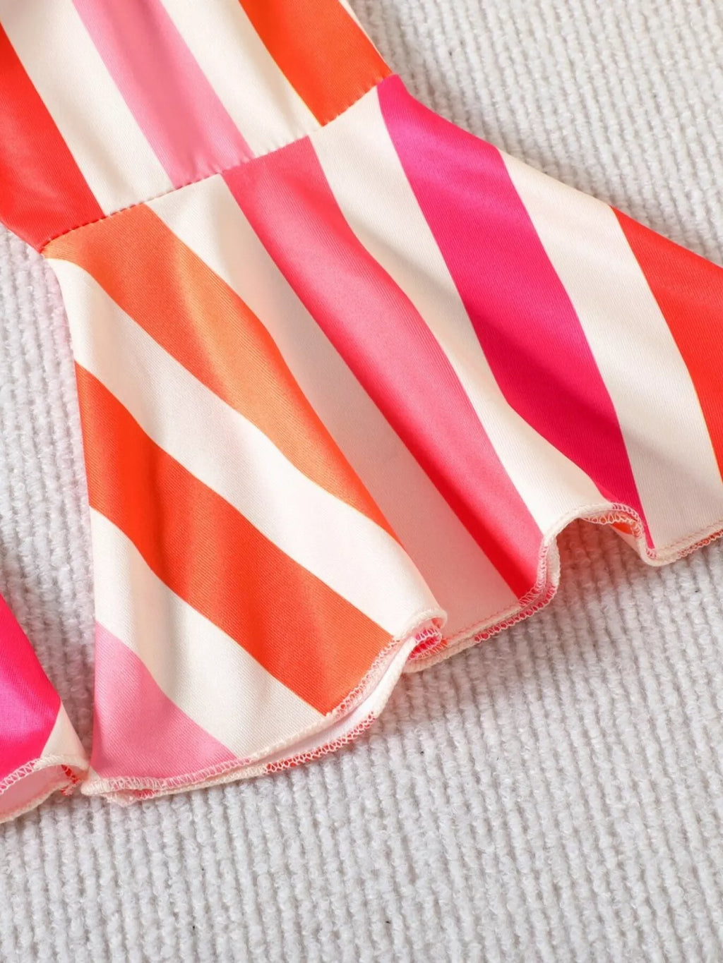 Children's Floral Print Crop Top and Striped Pants Set