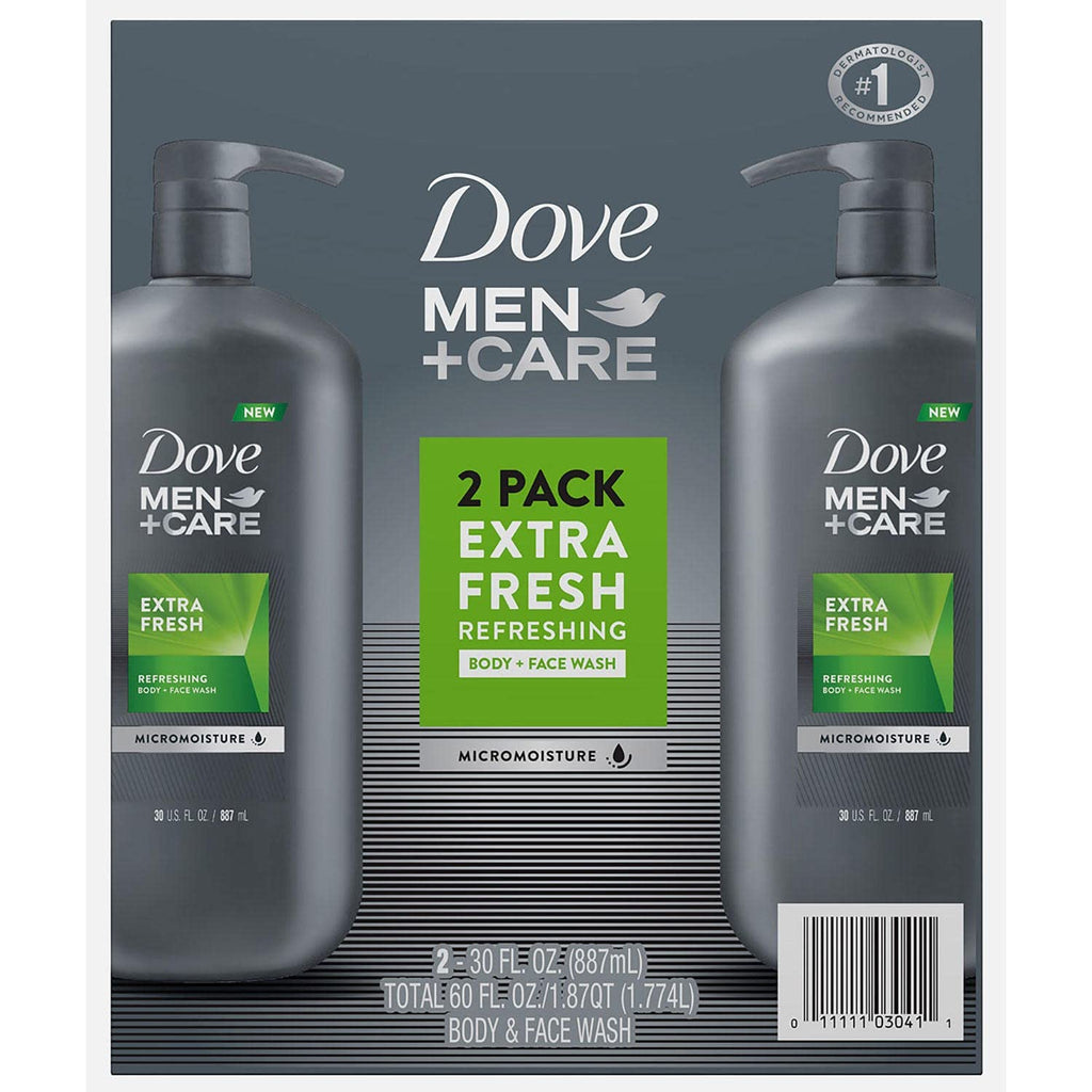 Dove Men+Care Body and Face Wash Extra Fresh 30 Fluid Ounce (Pack of 2)