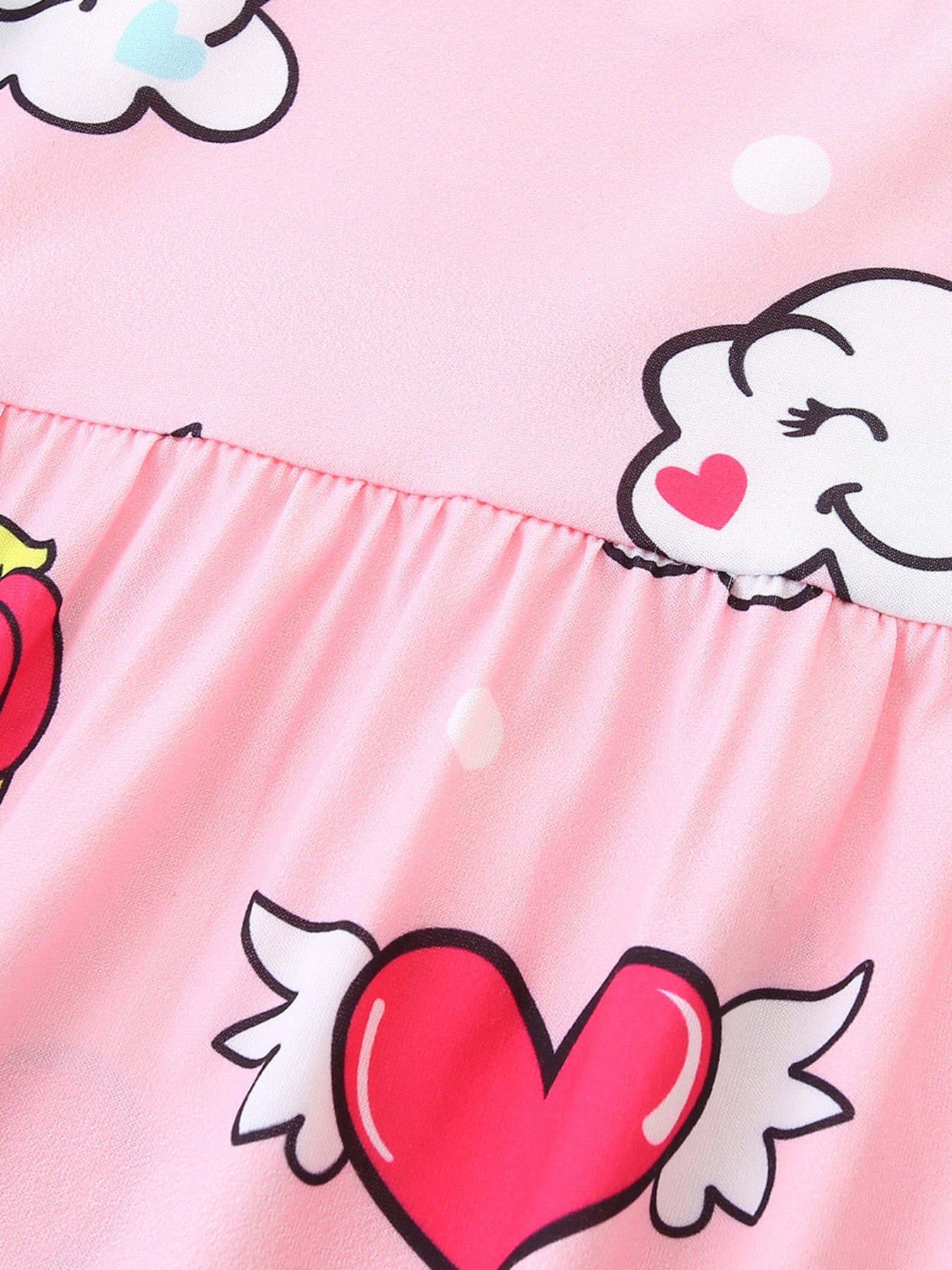 Children's Cartoon Unicorn Print Short Sleeve Dress