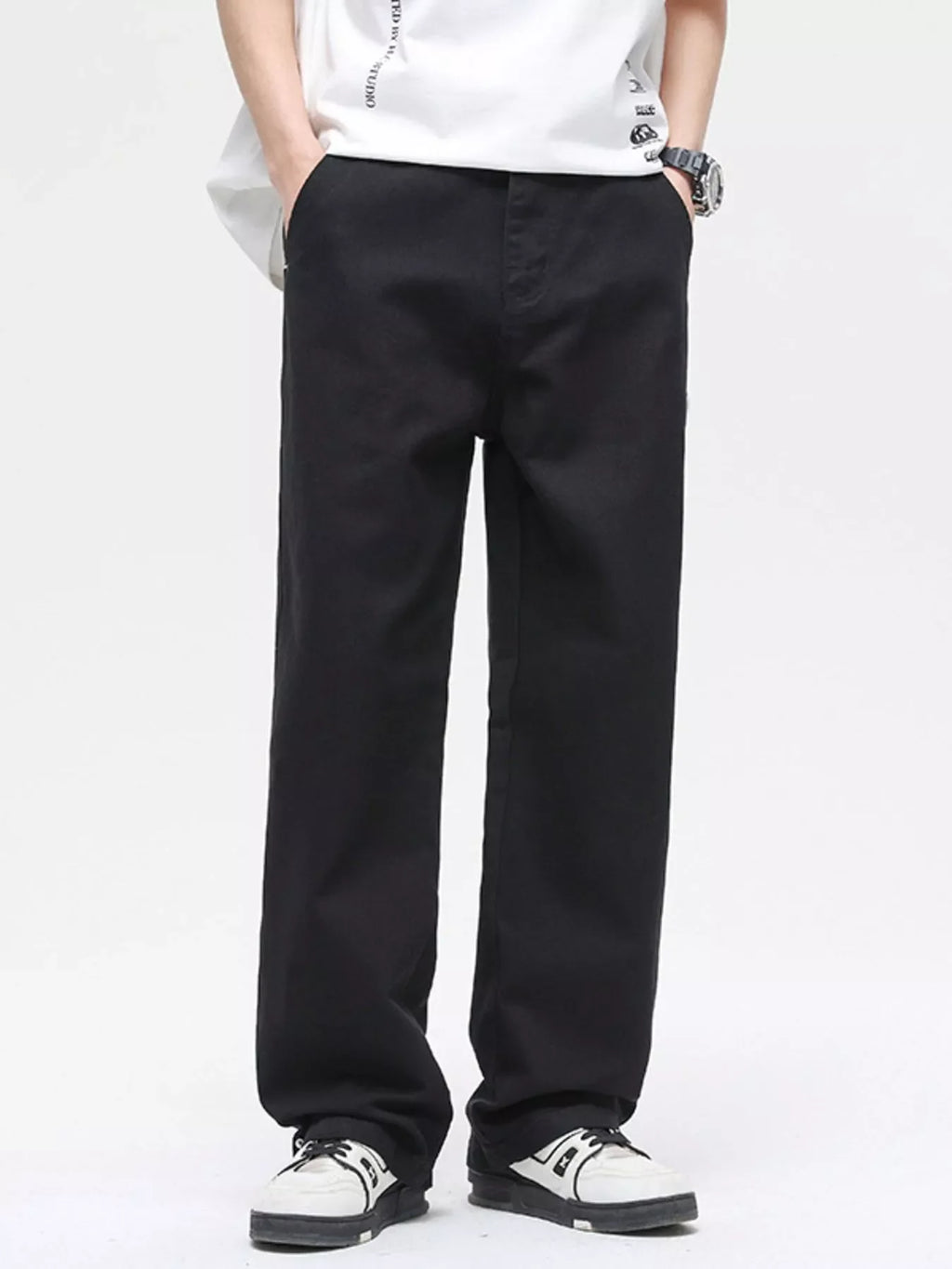 Men's Full Size Washed Wide Leg Jeans Plus Size