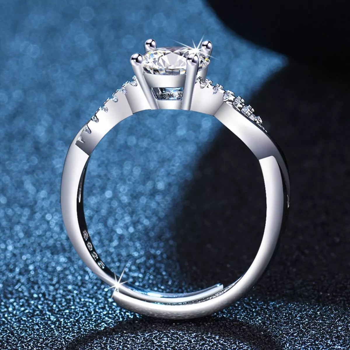 1 Carat Moissanite 925 Sterling Silver Ring