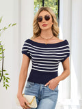 Striped Short Sleeve Sweater