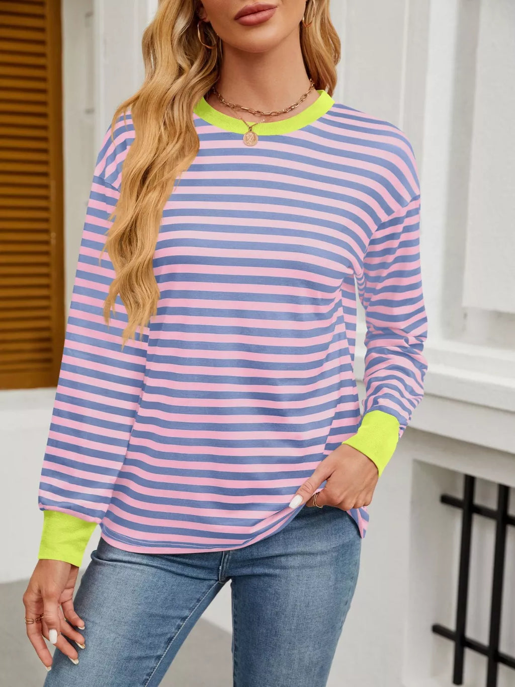 Striped Long Sleeve Casual T-Shirt