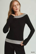Umgee Layered Twofer Long Sleeve Top