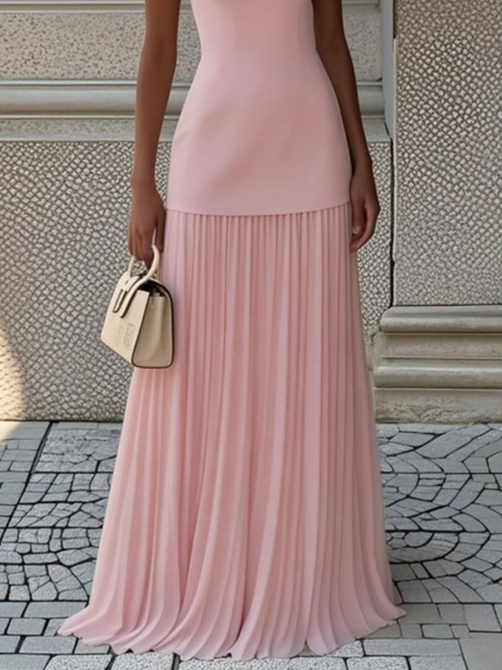 Full Size Sleeveless Top and Pleated Maxi Skirt Set Plus Size
