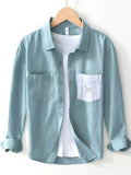 Men's Plus Size Button Up Long Sleeve Shirt