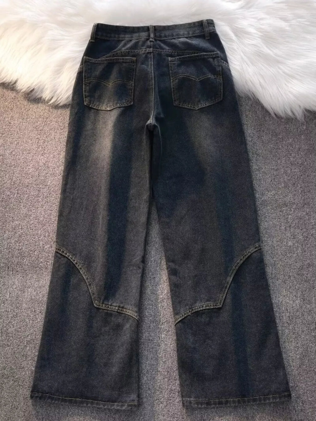 Men's Vintage Wash Wide Leg Jeans